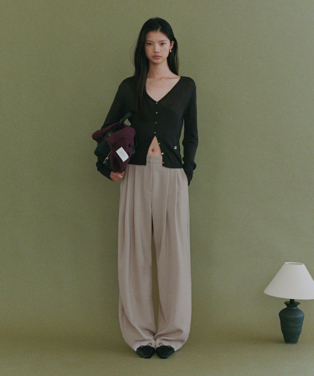 오디에스(ODS) 벨티드 웨이브 슬랙스 (그레이지)