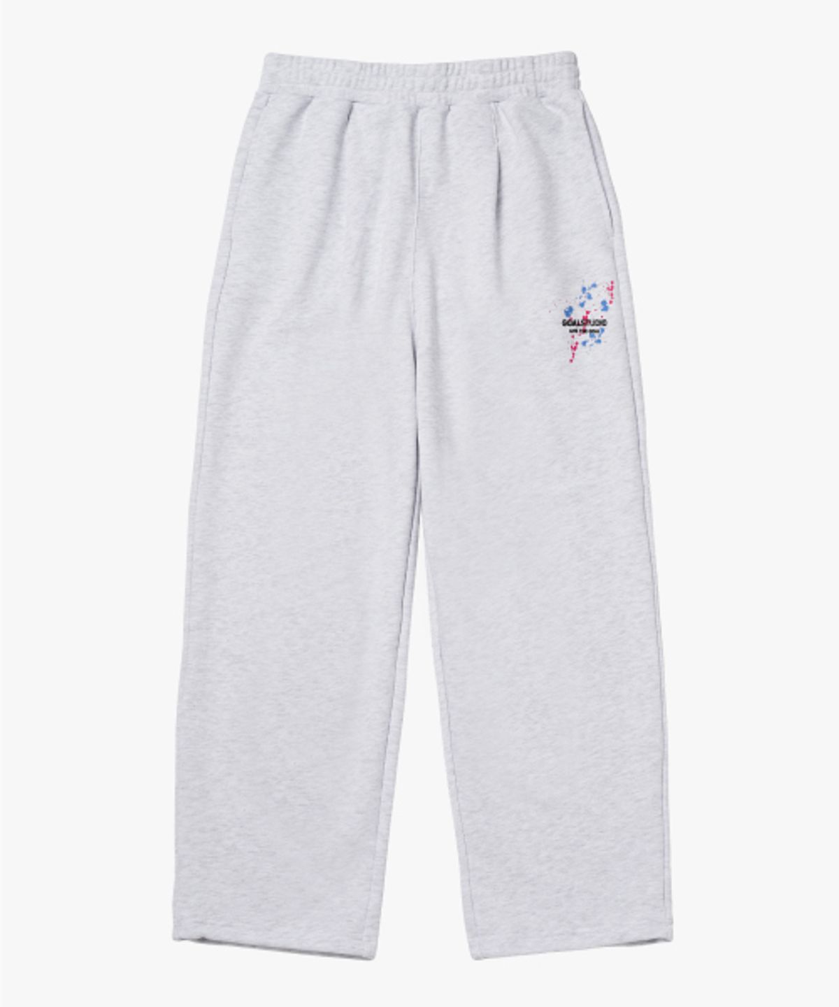 골스튜디오(GOALSTUDIO) ESSENTIAL PAINTED WIDE PANTS-MELANGE GREY