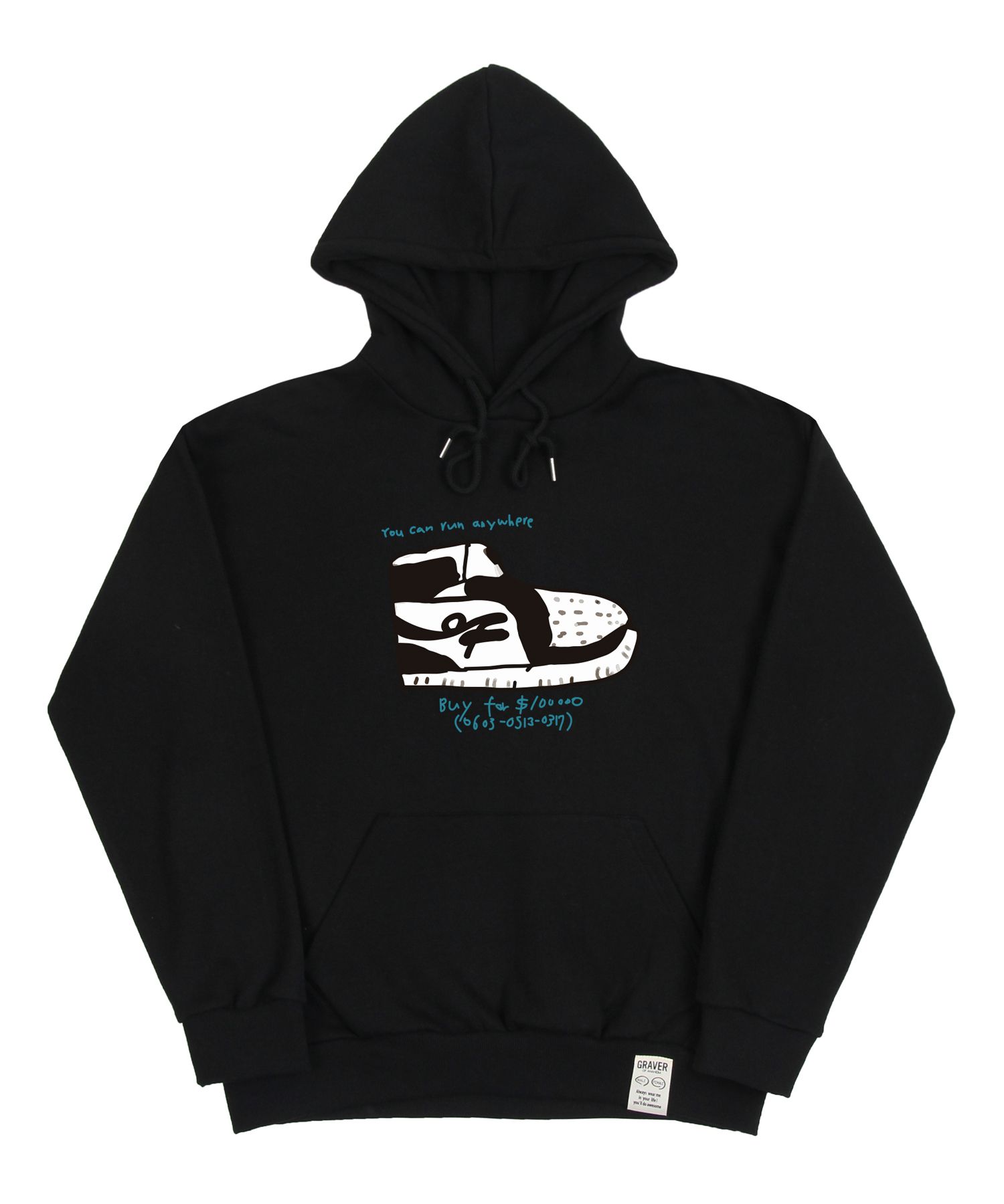 [GRAVER]★OP SHOES SWEATSHIRT MUSINSA | GRAVER [UNISEX] OP shoes center hoodie_black/black