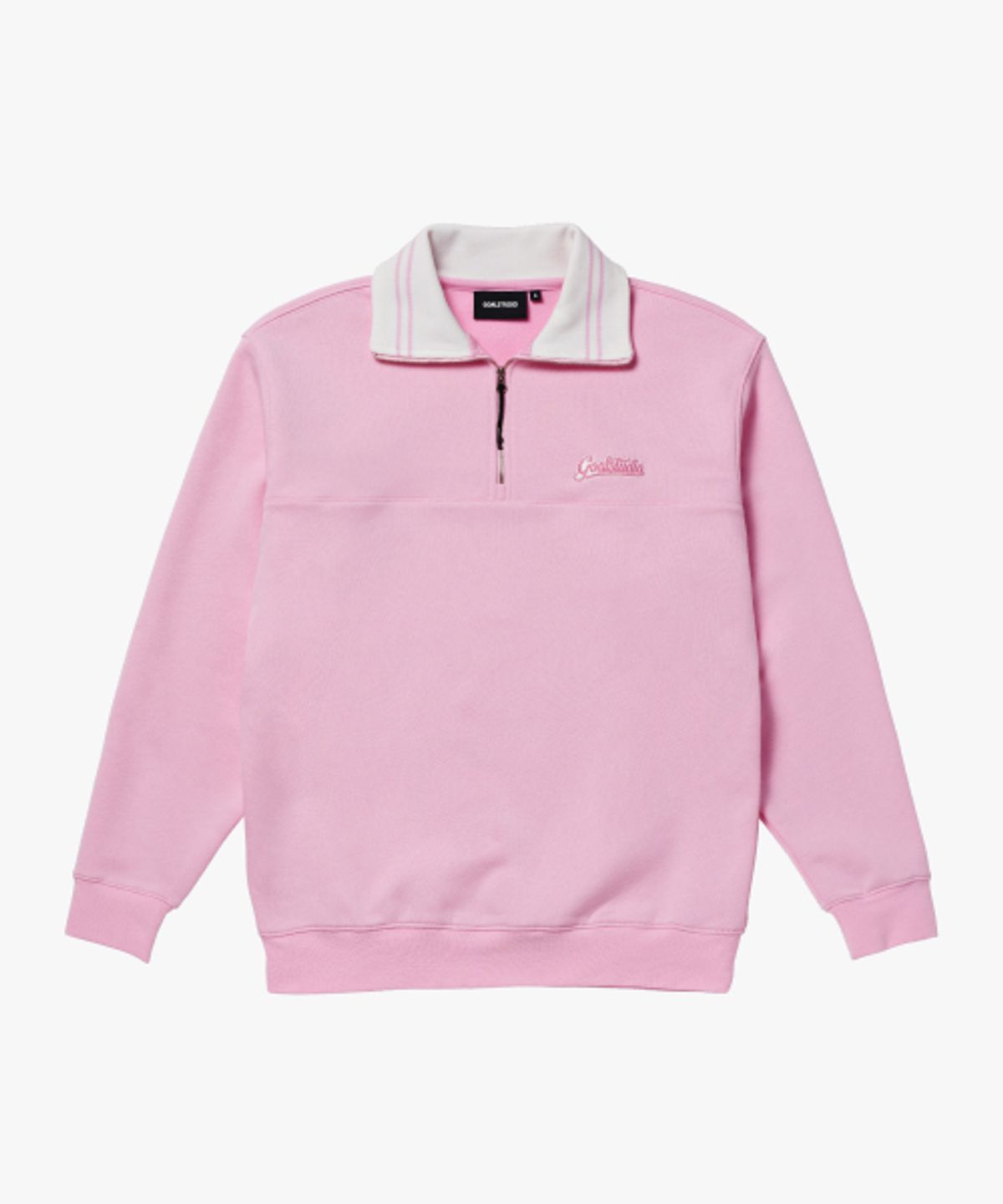 골스튜디오(GOALSTUDIO) SCRIPT LOGO HALF ZIP-UP-LIGHT PINK