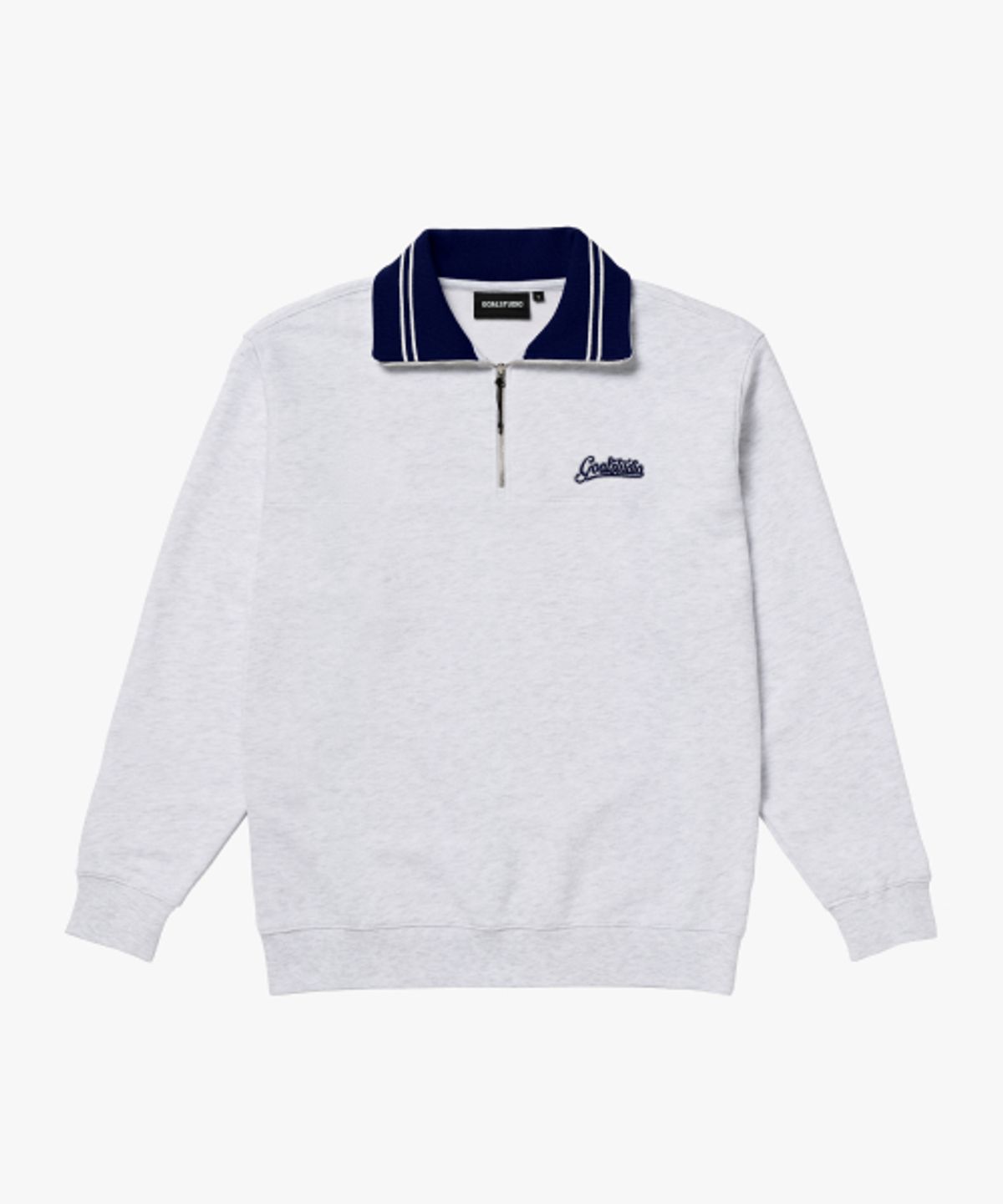 골스튜디오(GOALSTUDIO) SCRIPT LOGO HALF ZIP-UP-MELANGE GREY
