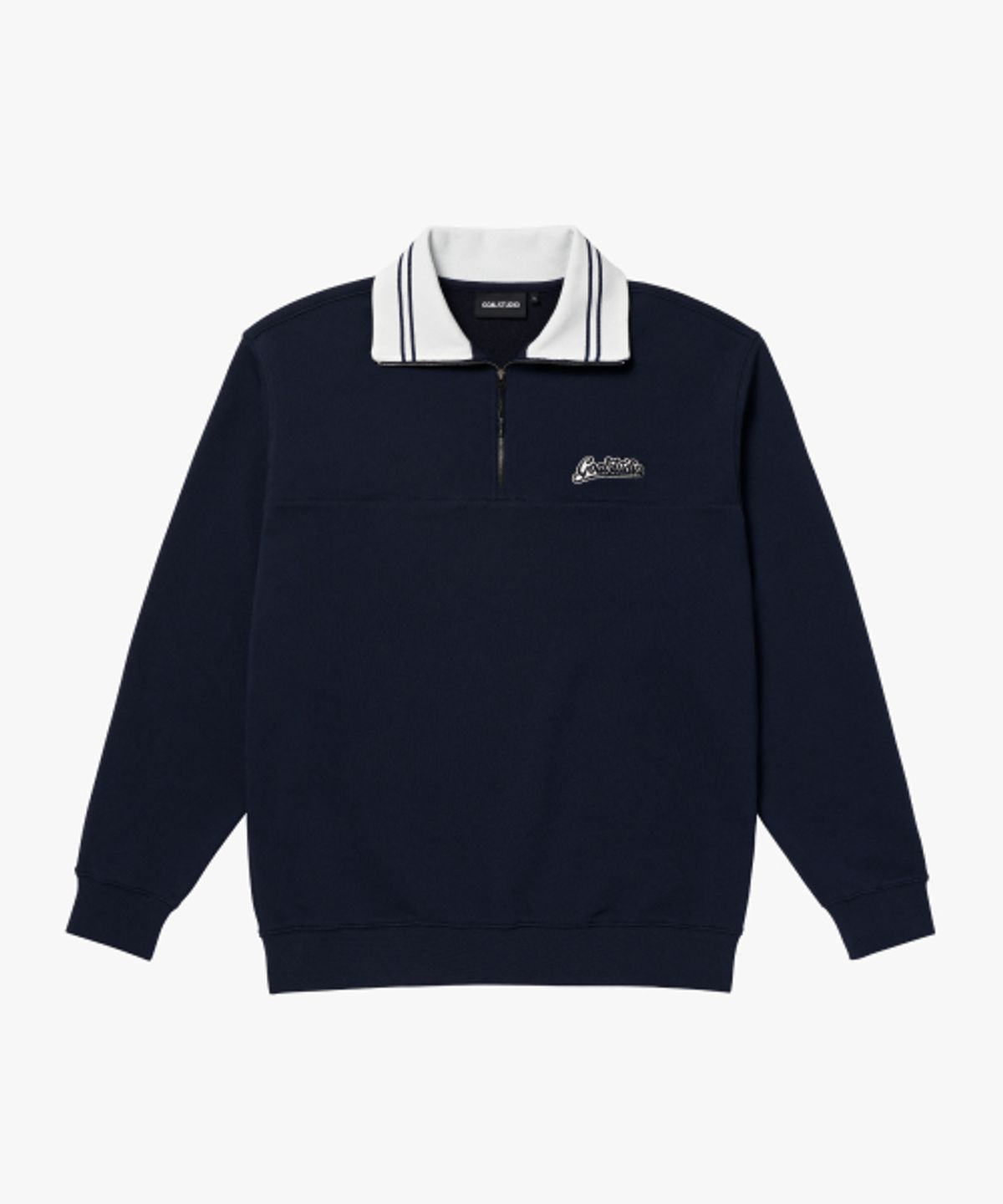 골스튜디오(GOALSTUDIO) SCRIPT LOGO HALF ZIP-UP-DARK NAVY