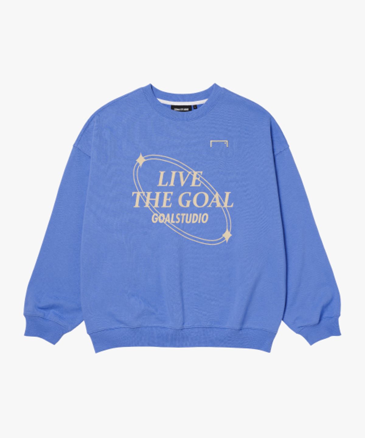 골스튜디오(GOALSTUDIO) OVER FIT LIVE THE GOAL SWEAT-LIGHT BLUE
