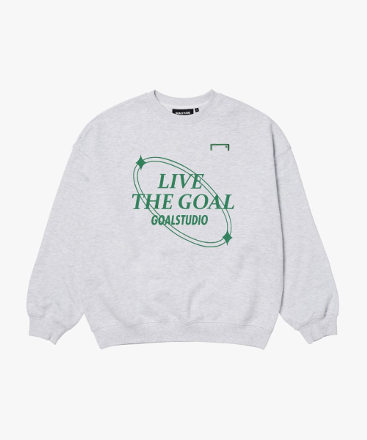 골스튜디오(GOALSTUDIO) OVER FIT LIVE THE GOAL SWEAT-MELANGE GREY