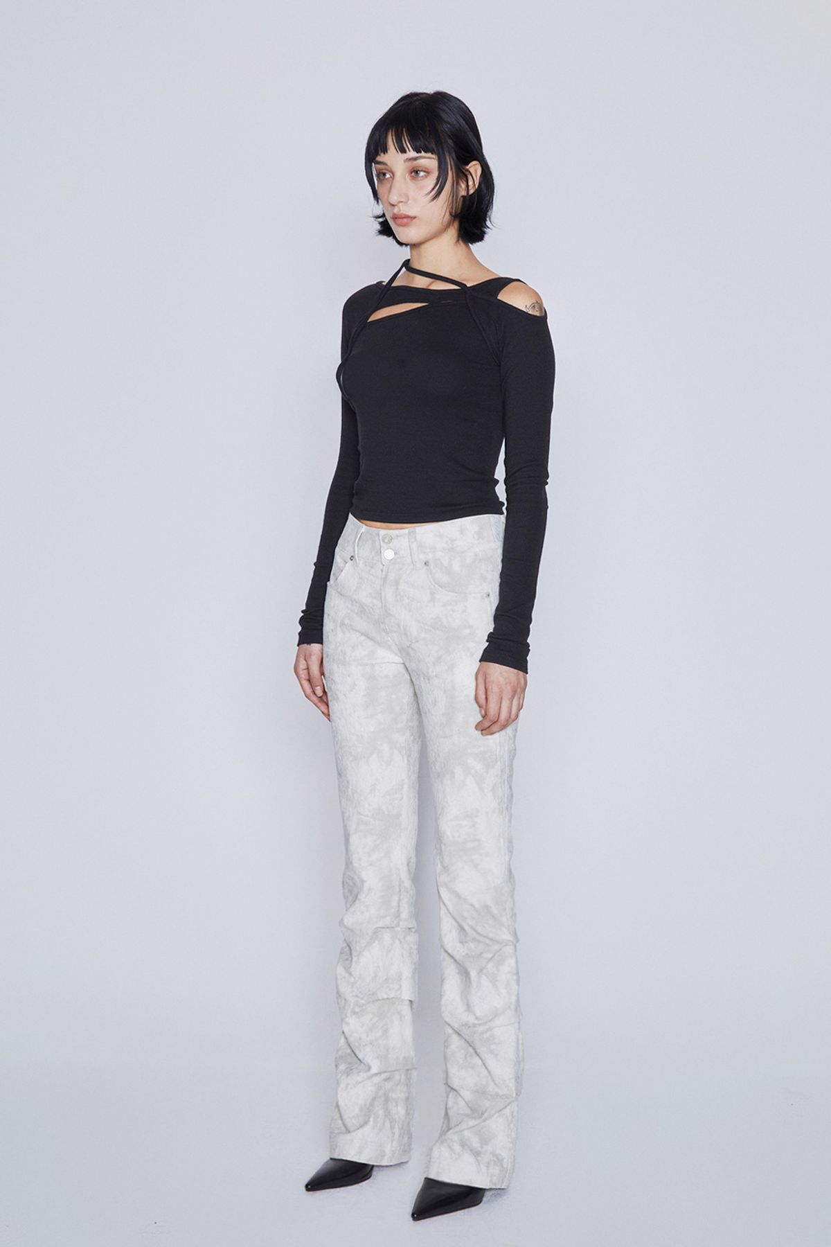 애프터아워즈(AFTERHOURS) JACQUARD SHIRRING PANTS (BEIGE)