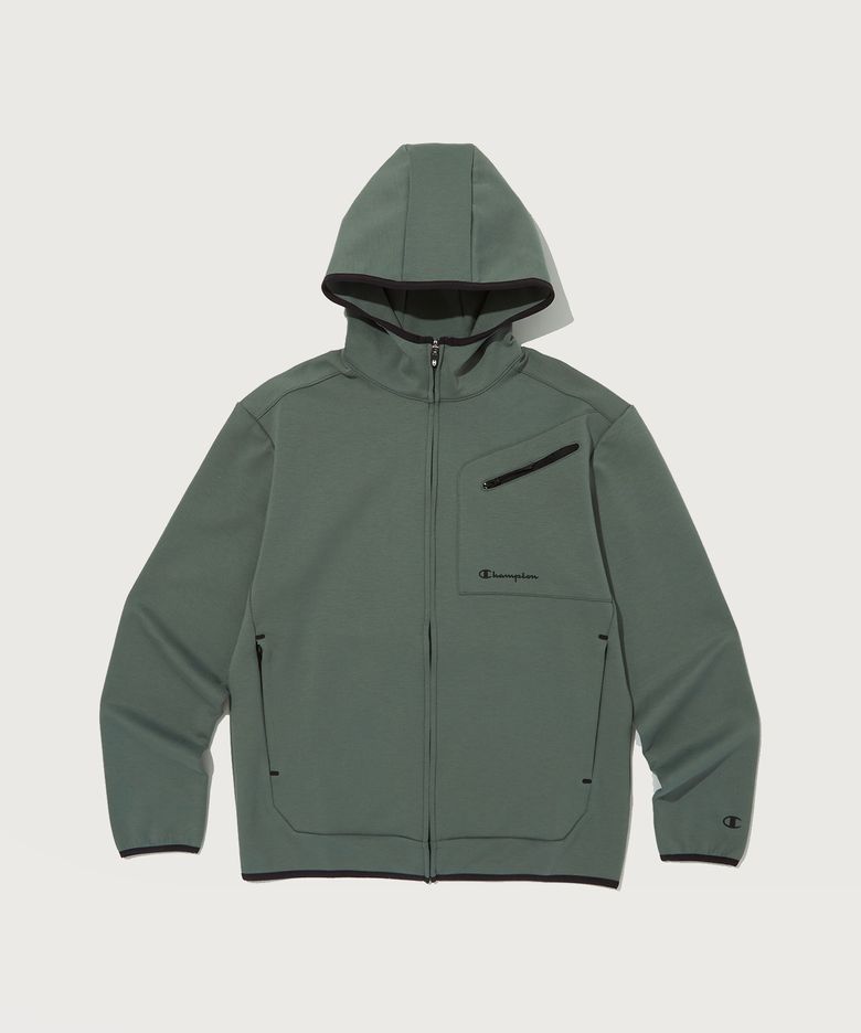 스트레치 인터락 후드 집업 Charcoal Grey