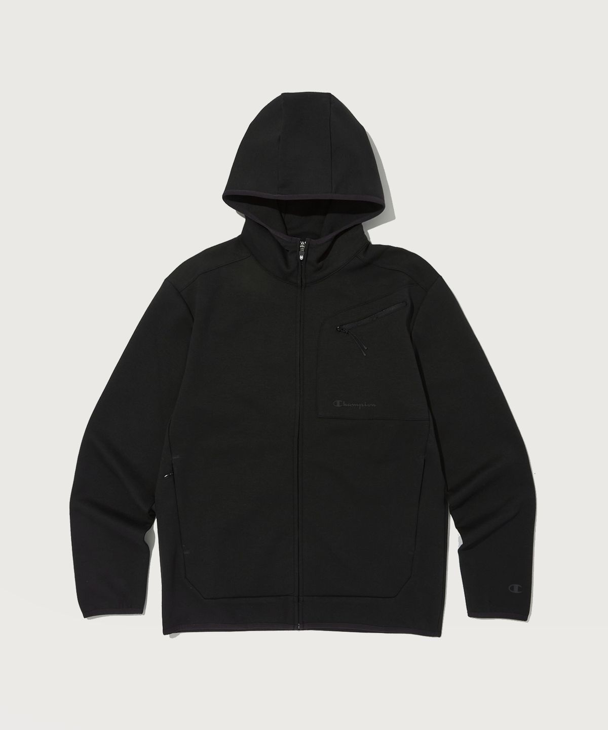 챔피온(CHAMPION) 스트레치 인터락 후드 집업 Black