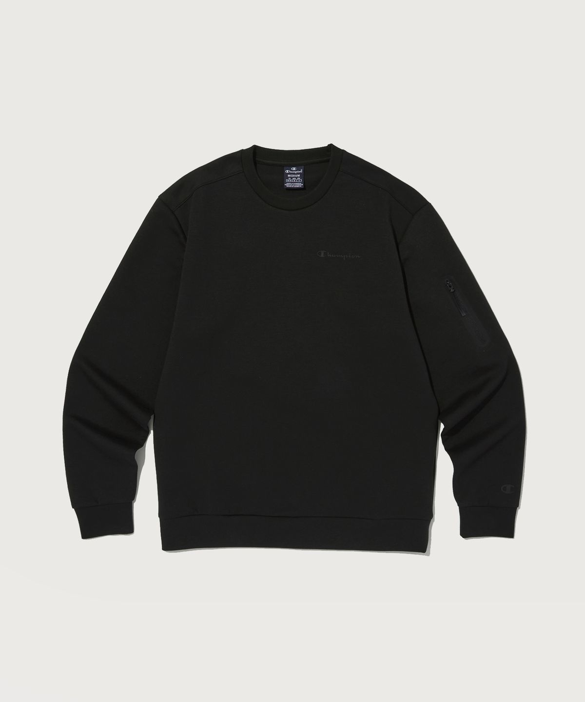 챔피온(CHAMPION) 스트레치 인터락 스웨트셔츠 Black