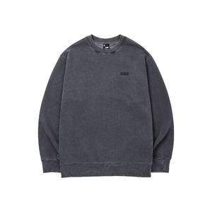 베이직 스몰 로고 맨투맨(피그먼트) - 차콜