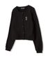 라운드넥 크롭 가디건 블랙