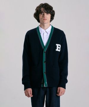 남성 B-LOGO 니트 가디건 BNDSW411M