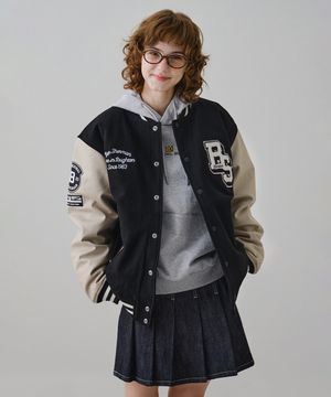 유니 울 바시티 배색 점퍼 BNDJP450U