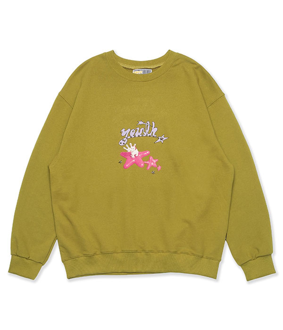 유쓰배쓰(YOUTHBATH) STAR RABBIT SWEAT SHIRT_MUSTARD