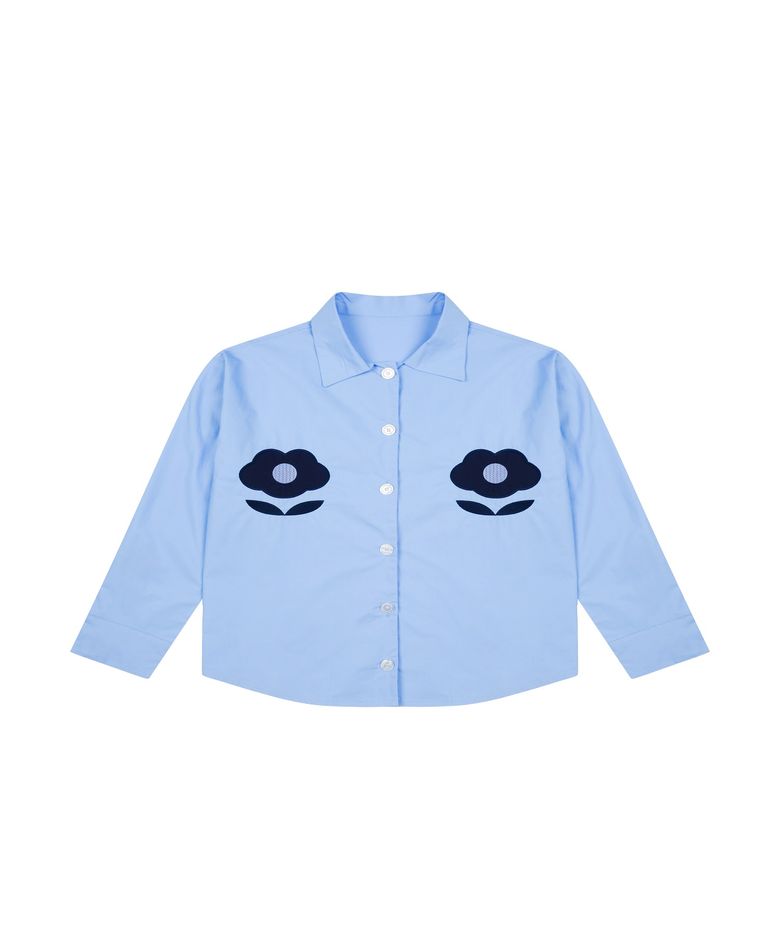(W) Foli Garden PJ Shirts Blue