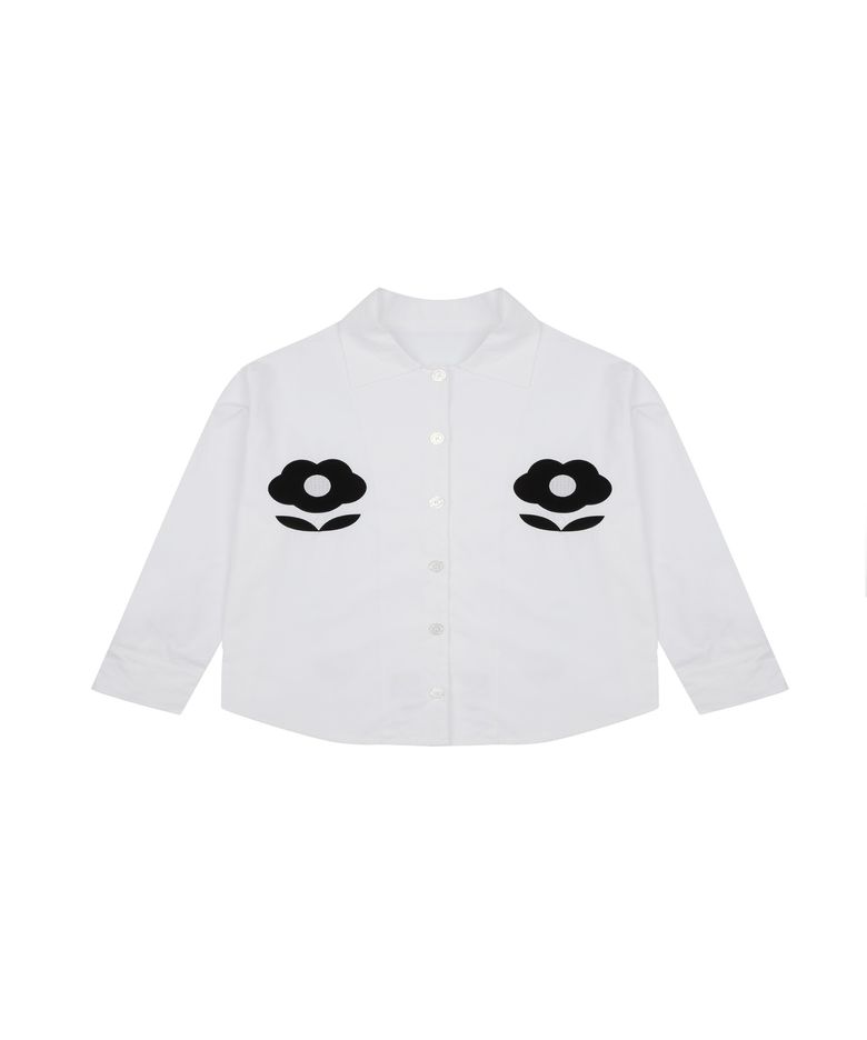 (W) Foli Garden PJ Shirts White