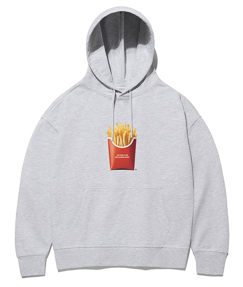 HR 0041 french fries hoodie melange gray  프렌치프라이 그레이 후드