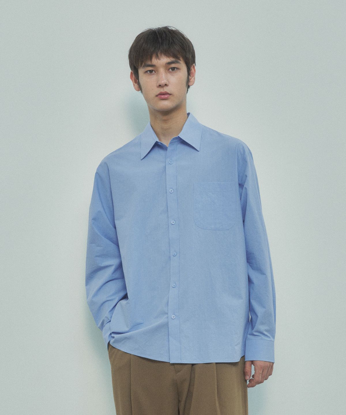 하프크라이즈 레이아웃(HALBKREIS LAYOUT) T20023 Dyeing color shirt_Sky blue