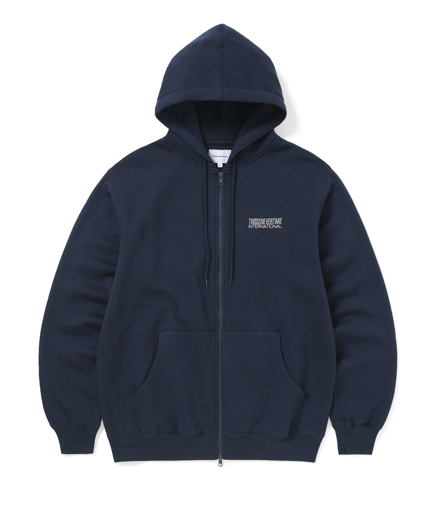 MUSINSA公式 | thisisneverthat CP INTL. Logo Zip Hoodie Navy