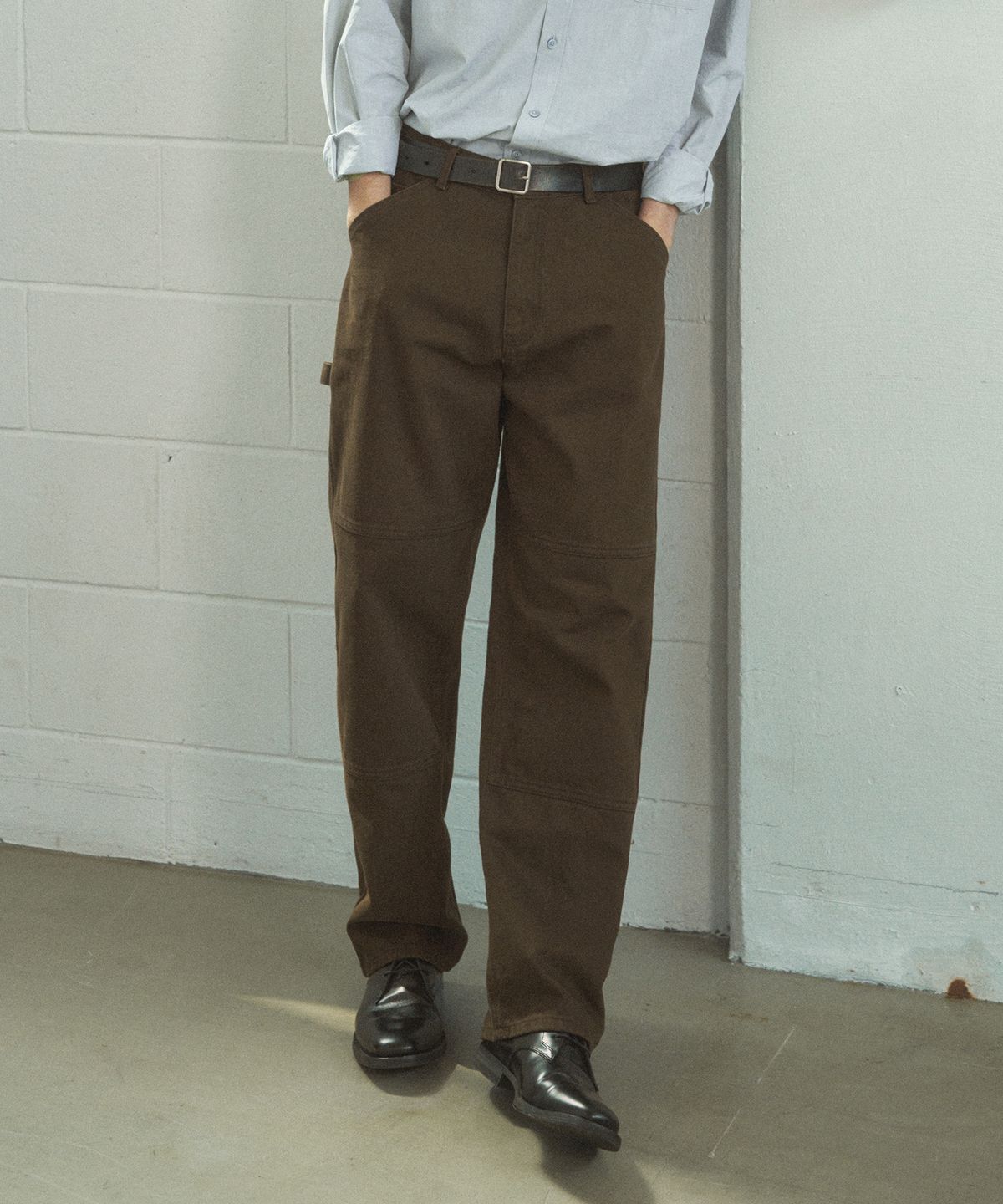 하프크라이즈 레이아웃(HALBKREIS LAYOUT) P10022 Color carpenter pants_Brown