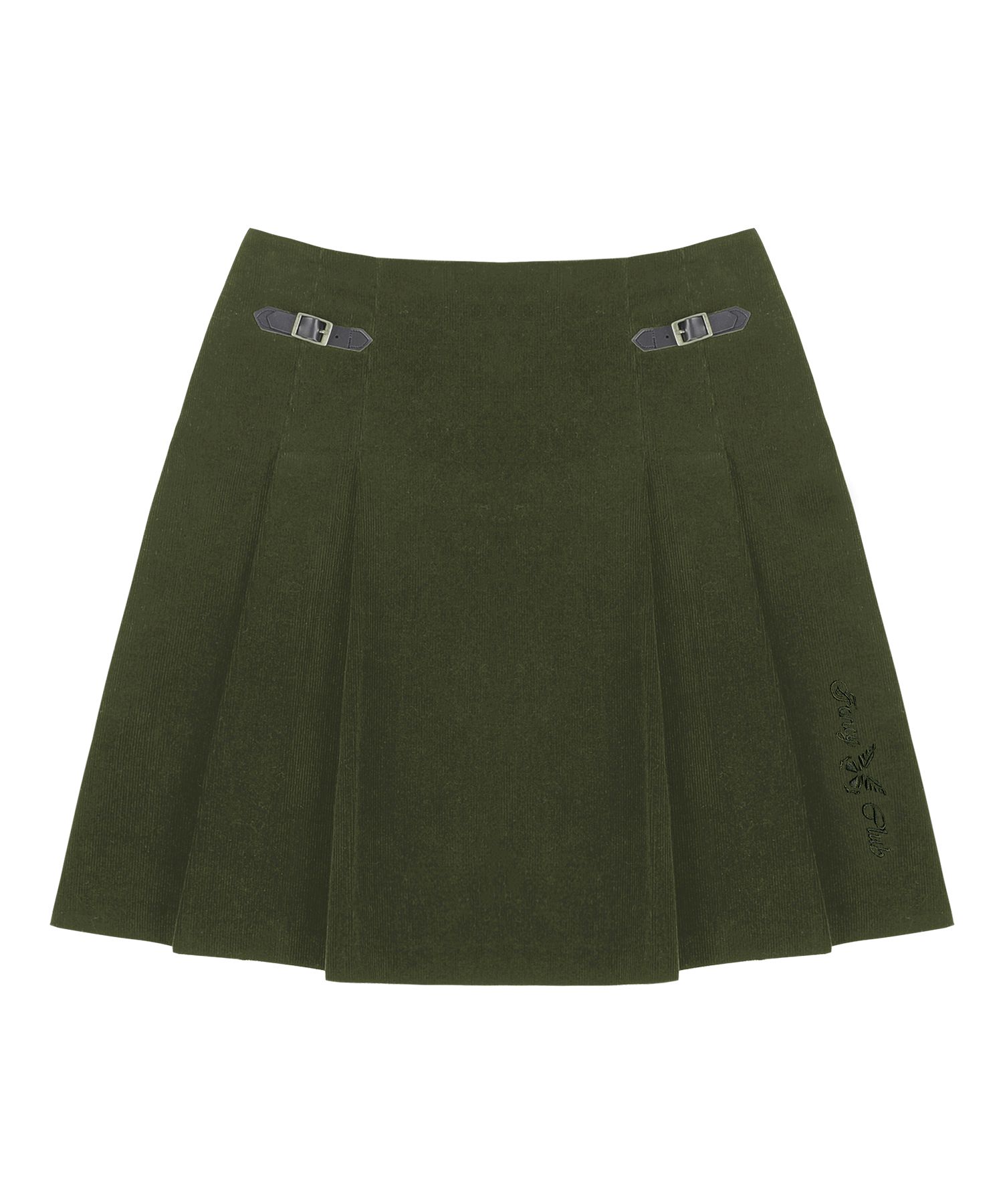 ◆NASTY FANCY CLUB◆ NF Corduroy Buckle Pleated Skirt KHAKIF MUSINSA | FANCY CLUB [NF] Corduroy buckle pleated skirt