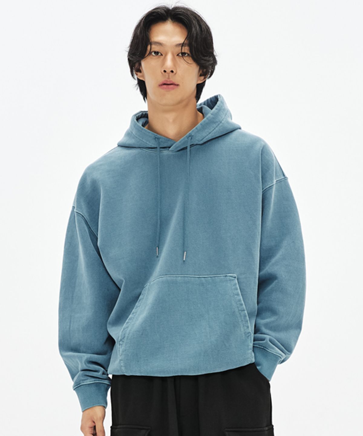 소버먼트(SOVERMENT) 980G 피그먼트 컷 후드-터키쉬 블루-