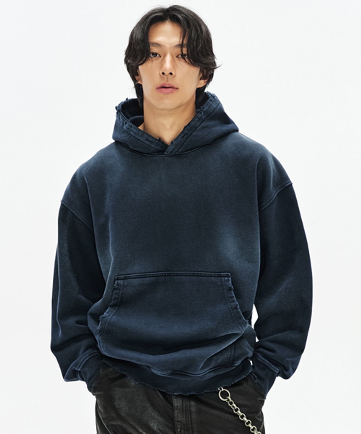 소버먼트(SOVERMENT) 980G 핸드 워시드 후드-워시드 네이비-