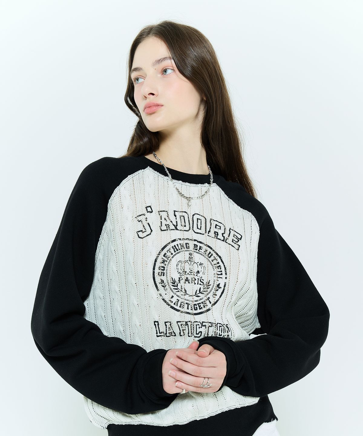 라티젠(LARTIGENT) L6 CABLE SWEATSHIRT(WHITE)