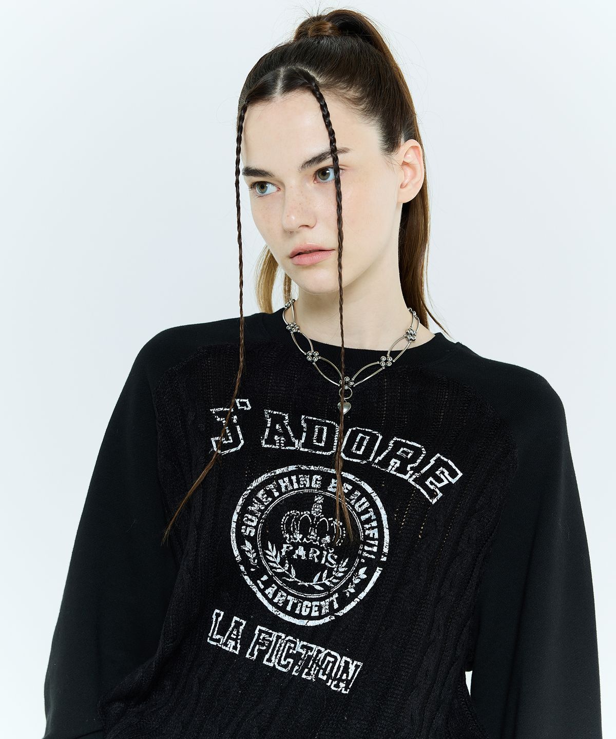 라티젠(LARTIGENT) L6 CABLE SWEATSHIRT(BLACK)