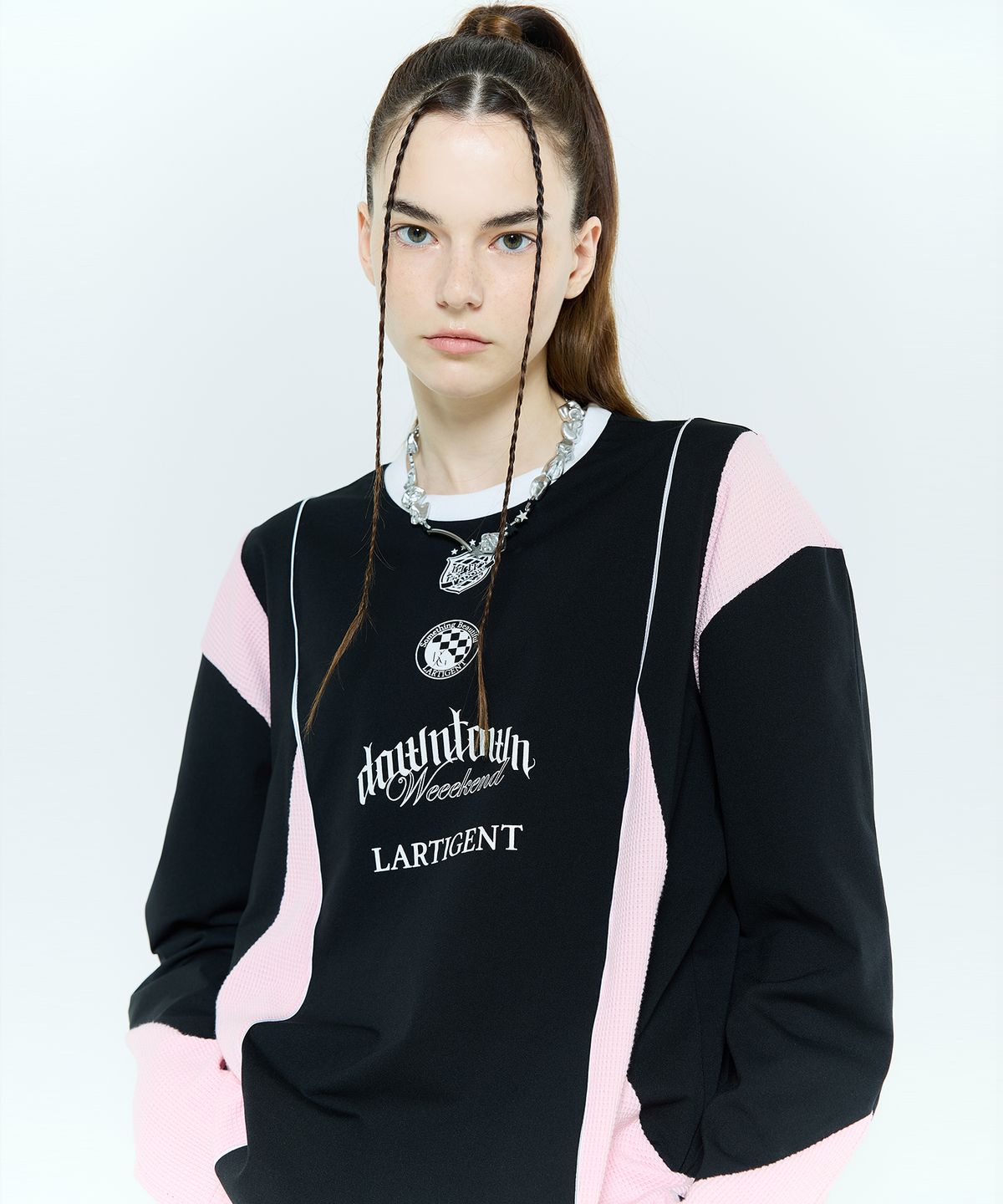 라티젠(LARTIGENT) L6 BLOCK JERSEY TOP(BLACK)