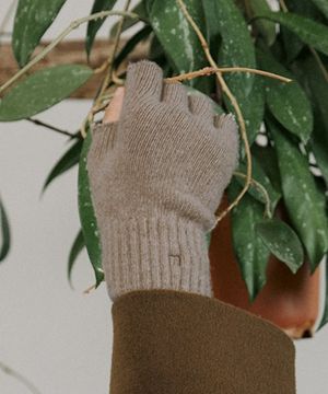유니섹스 캐시미어 반장갑 오트밀