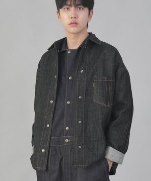 P라인 컴포 데님자켓 PCD-418 블랙 데님