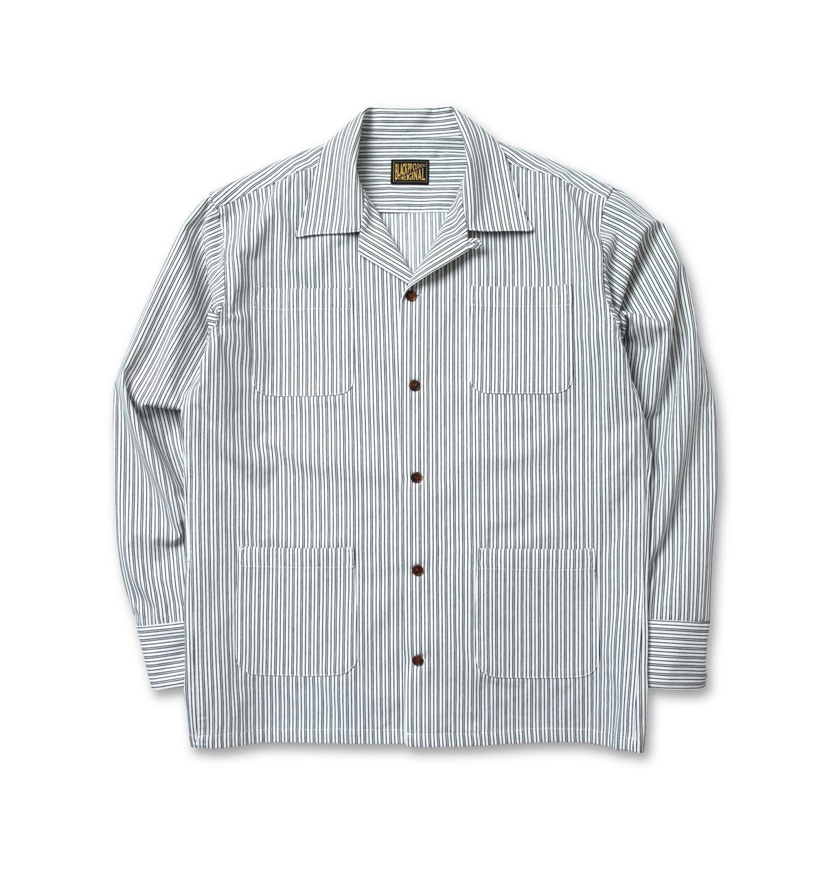 블랙피피(BLACKPP) BLACK PP Vertical Stripe Open Collar Shirts