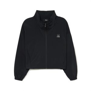 여성 베이직 애슬레저 크롭 오버핏 바람막이 NY (Black)