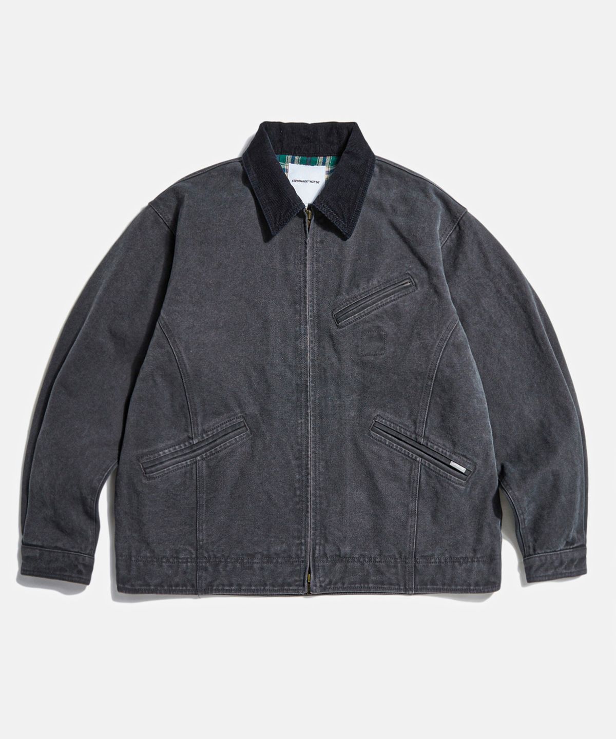 에스피오나지(ESPIONAGE) Washed Canvas Blouson Jacket Charcoal Navy