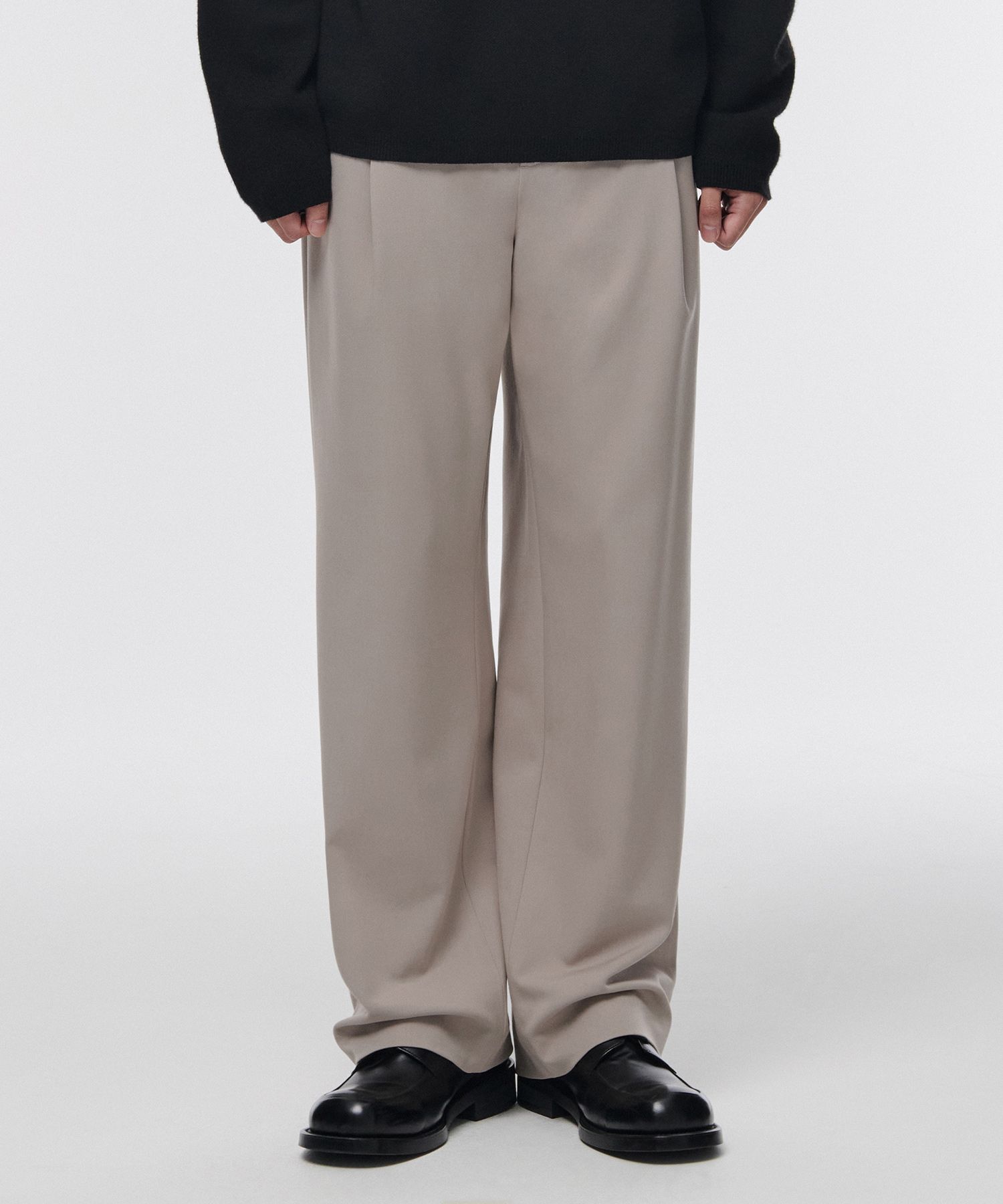 【BAON】Modulo Patch Banding Wide Pants Wang Patch Wide Leg Pants
