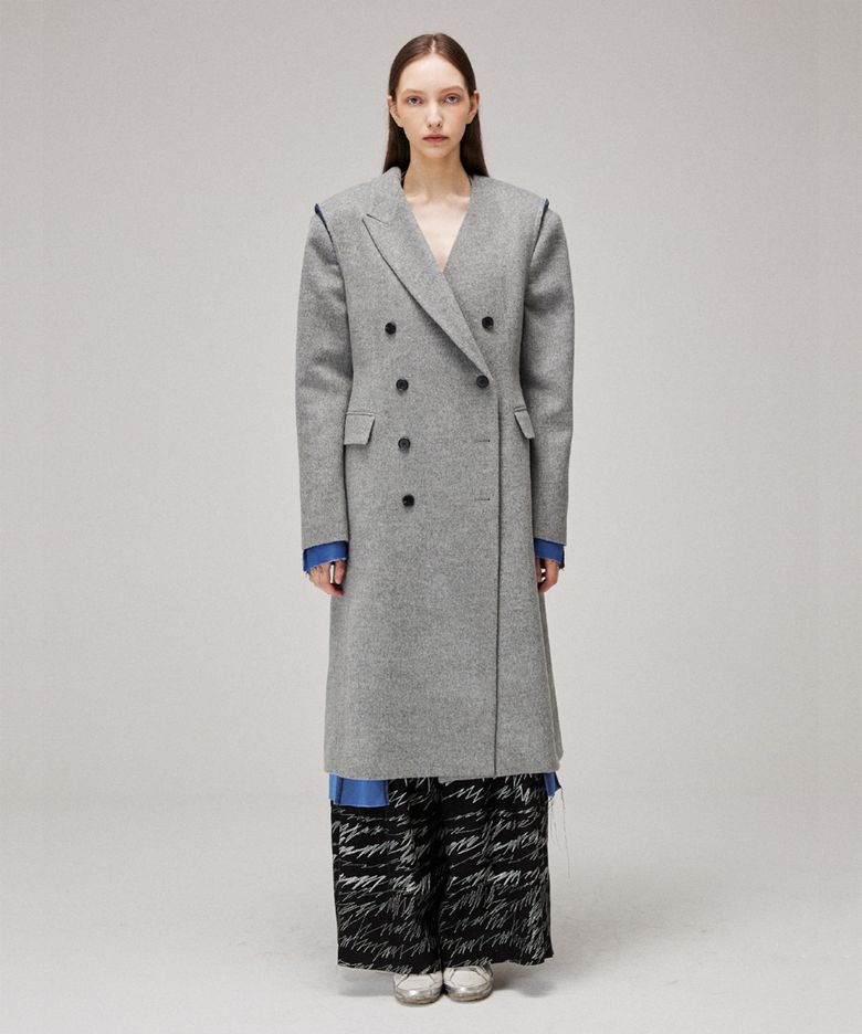 Signature wool sleeveless long vest