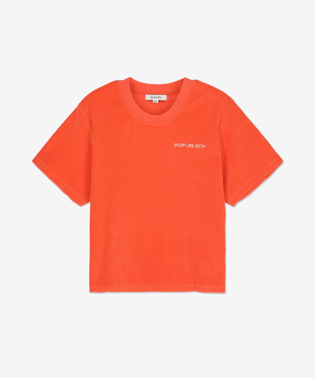 스포티앤리치(SPORTY&RICH) 디스코 테리 크롭 반소매 티셔츠 - 세리스 / TS963CE