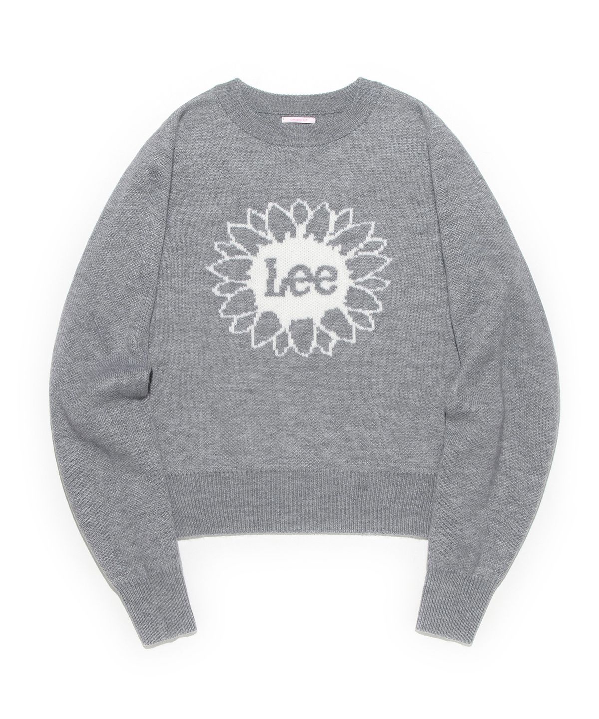 리(LEE) 우먼 라운드넥 플라워 니트 라이트 그레이