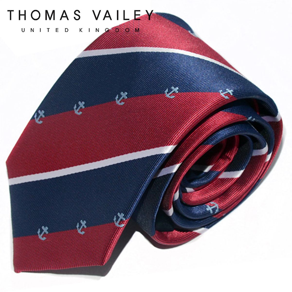 토마스 베일리(THOMAS VAILEY) 패션넥타이-앵커 와인 7cm