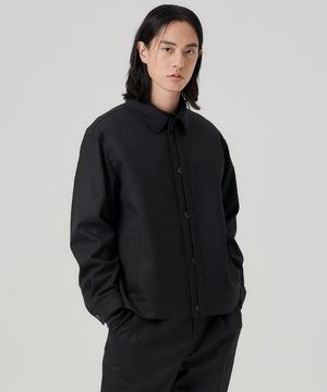 하프 히든버튼 울 트윌 자켓 (블랙)