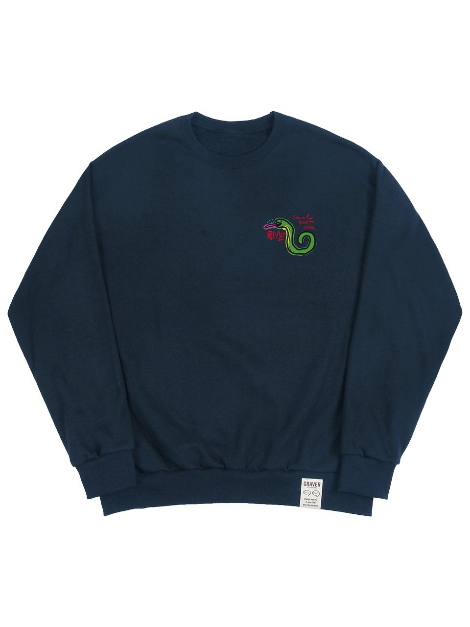 【GRAVER】23FW★ GOOD SNAKE Sweatshirt MUSINSA | GRAVER [UNISEX] GOOD SNAKE Sweatshirt_Navy