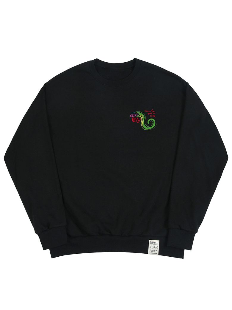 [UNISEX]GOOD SNAKE 맨투맨_블랙