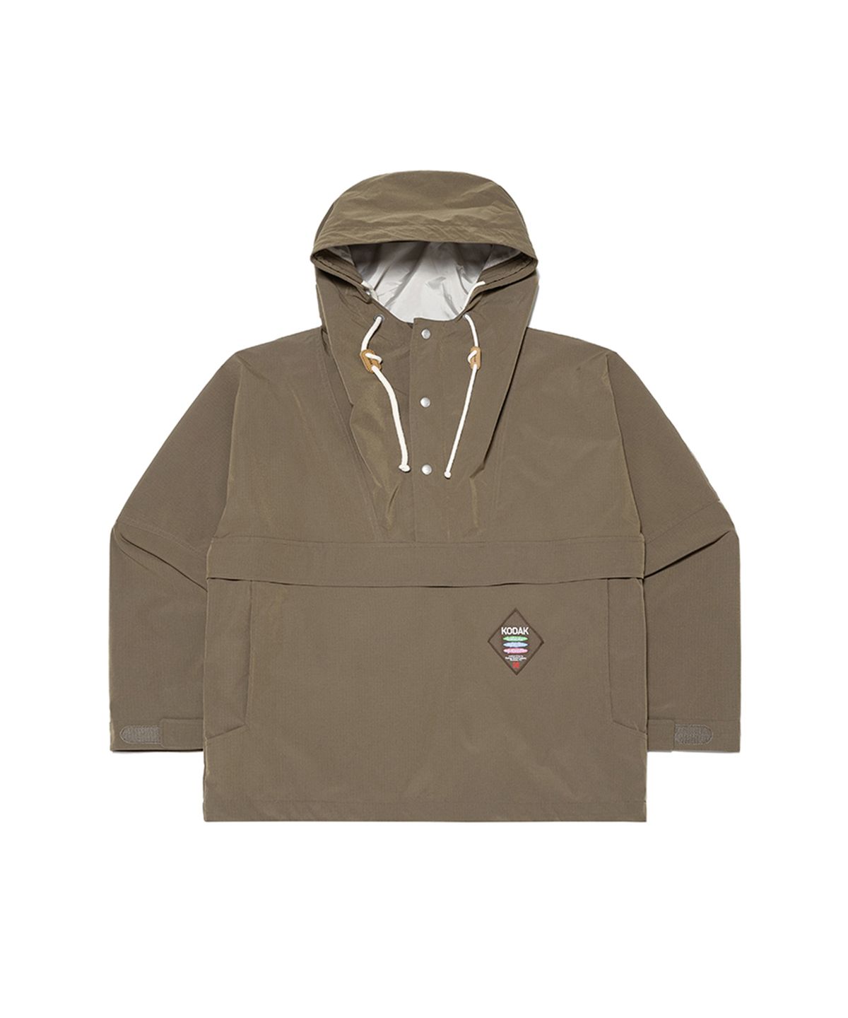 코닥(KODAK) 에센셜 로고와펜 후드 아노락 BROWN