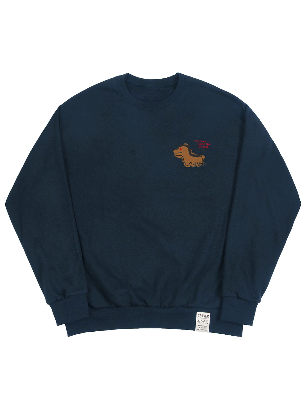 그레이버(GRAVER) [UNISEX]FAST HORSE 맨투맨_네이비