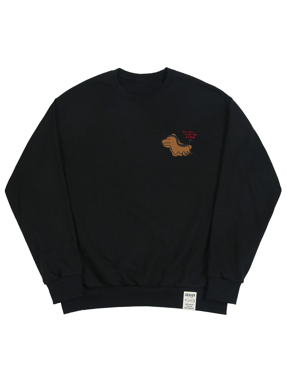 그레이버(GRAVER) [UNISEX]FAST HORSE 맨투맨_블랙