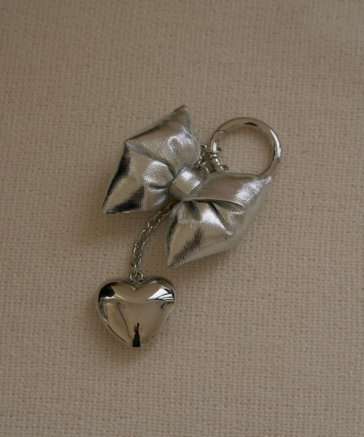 오브히(OVHEE) 하트 리본 키링 Heart Ribbon Keyring_Silver