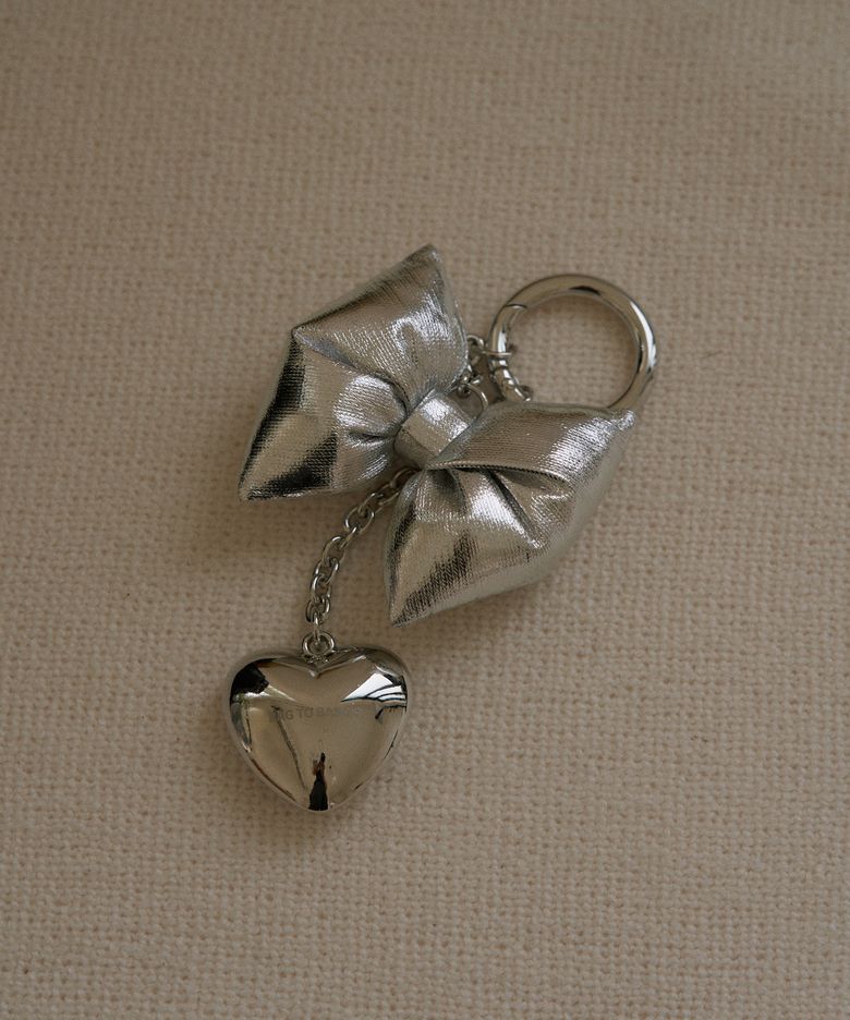 하트 리본 키링 Heart Ribbon Keyring_Silver