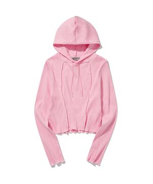 Logo Crop Hoodie Pink