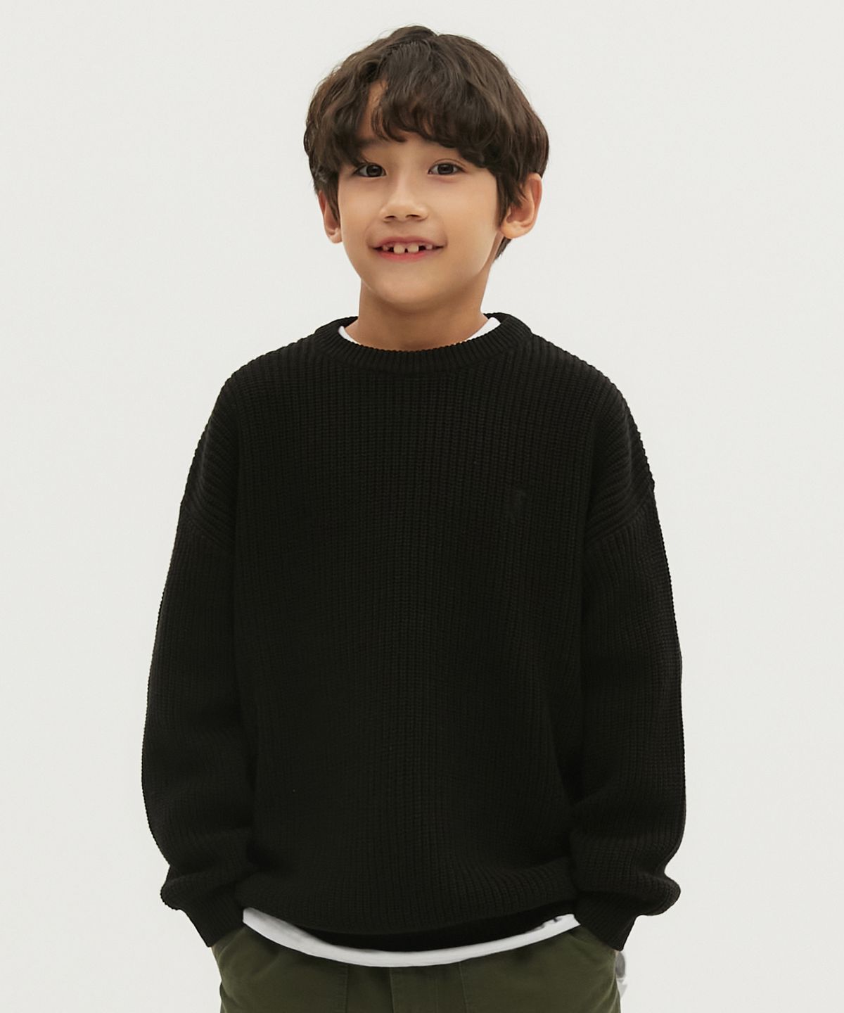 테이크이지 키즈(TAKEASY KIDS) 워셔블 크루넥 오버니트(블랙)