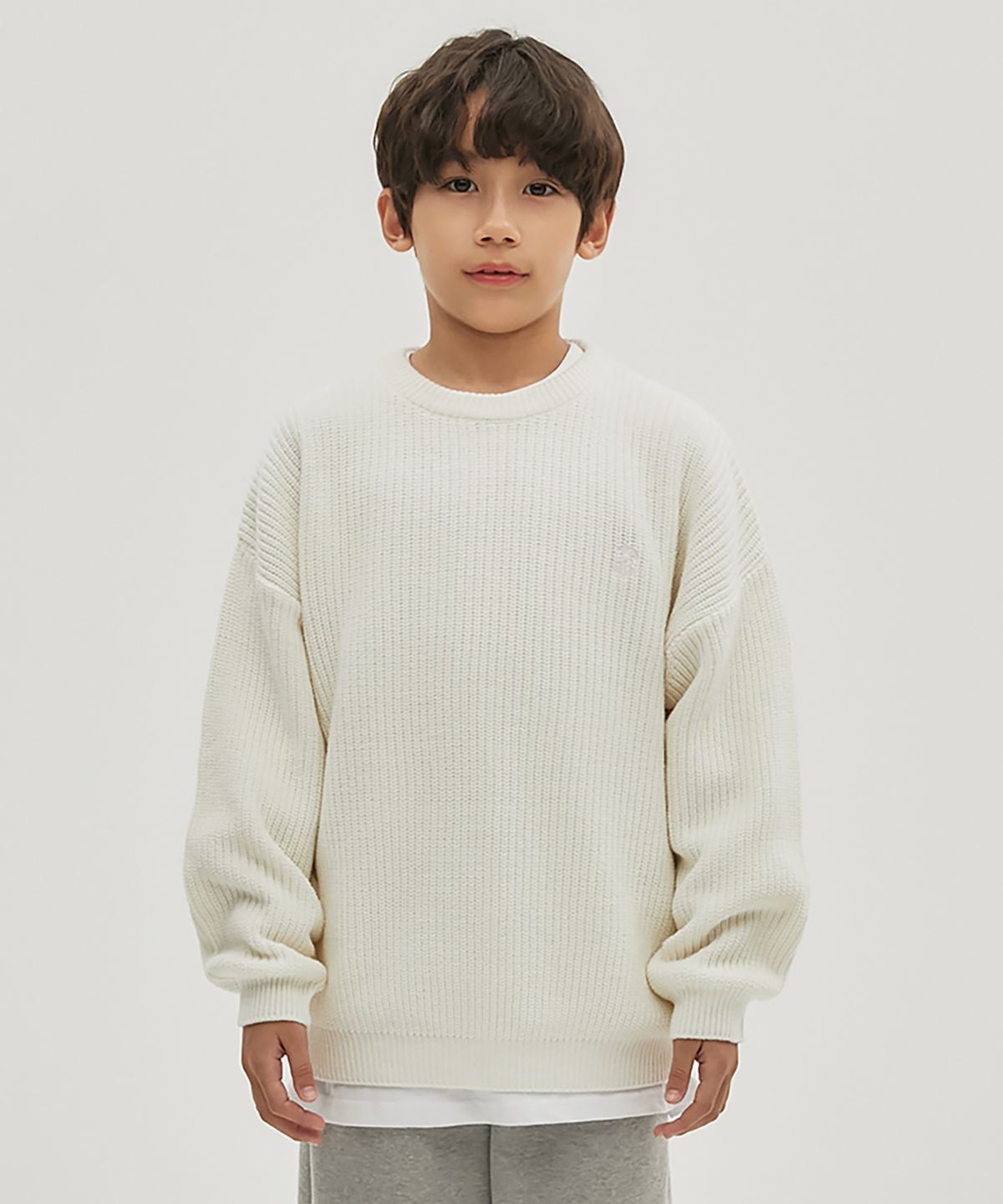 테이크이지 키즈(TAKEASY KIDS) 워셔블 크루넥 오버니트(아이보리)